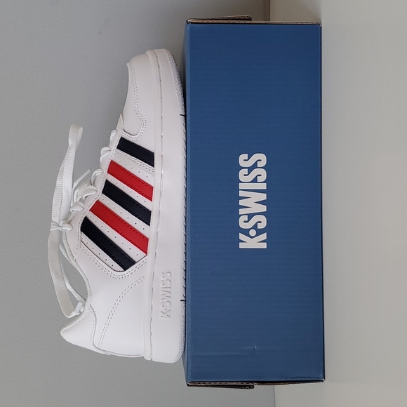 K-Swiss Shoes - K Swiss White Red Black Court Palisades Tennis Shoes 6